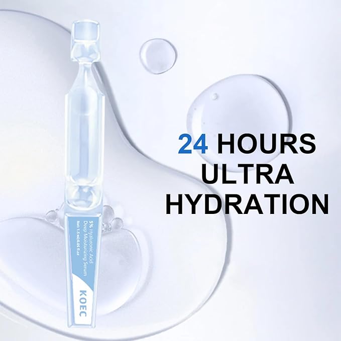 5% Hyaluronic Acid Serum,Acid Serum for Face,UltraHydrating Serum 5% Hyaluronic Acid Smoother Skin,Anti-Aging,Hyaluronic Acid Tubes Single-Use Vials Pre-makeup Skincare(1.5 ml*30)