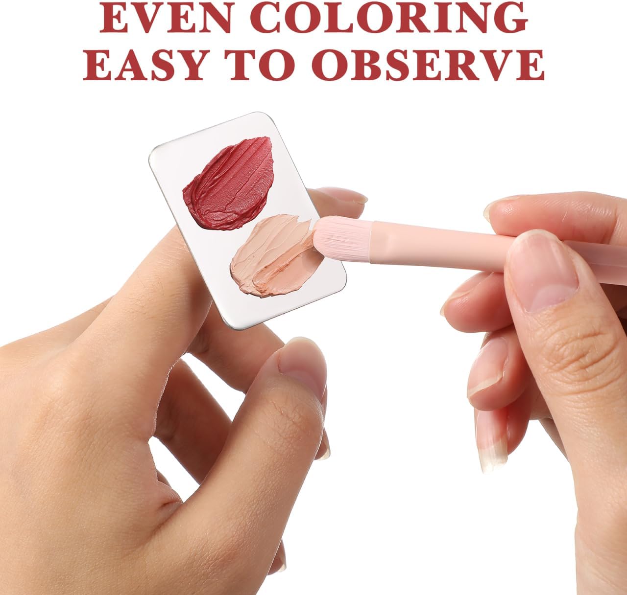 NUOBESTY Stainless Steel Nail Art Palette Ring for Mixing Lipstick Foundation Concealer and Pigments Easy-to-Clean Finger Palette Tool for Professional Salon and Home Use 2Pcs