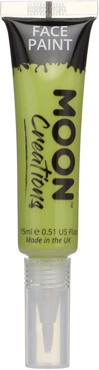 Face & Body Paint with Brush Applicator by Moon Creations - 0.50fl oz - Lime Green