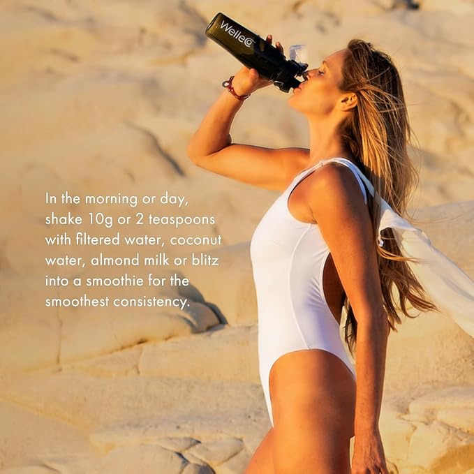 WelleCo The Super Elixir Daily Greens Powder, Probiotic Drink Mix with Whole Foods, Gluten Free, Vegan Gut Health Powder, Energy, Immunity, Healthy Skin, Hair & Nails (300g, Unflavored) Jar