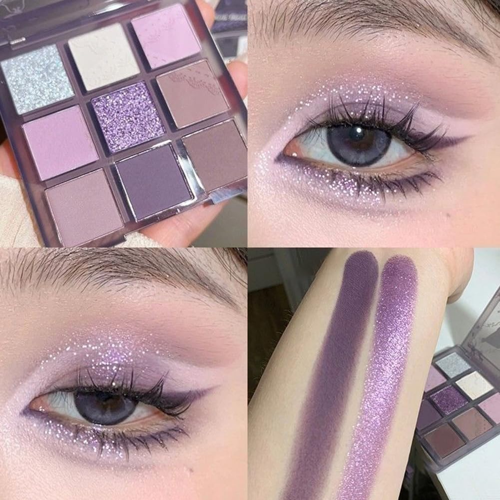 Eye Shadow Palettes Makeup,Dark Purple Plum Lavender Mauve Smoky Eyeshadow Palette for Older Women Highly Pigmented Natural Powde Eye Shadow Waterproof Long Lasting Naturing-Looking