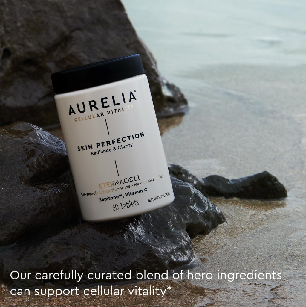 AURELIA Skin Perfection | Advanced Cellular Anti-Aging Supplement | Enhance Skin Clarity, & Tone | with Zinc, Resveratrol, Niacinamide, Ergothioneine, & Vitamin C