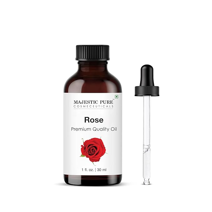 MAJESTIC PURE Rose Essential Oil | 100% Pure and Natural Rose Oil | Premium Grade Essential Oils for Hair Care, Home Diffusers, Skin, Aromatherapy, Massage and Humidifiers | 1 Fl Oz