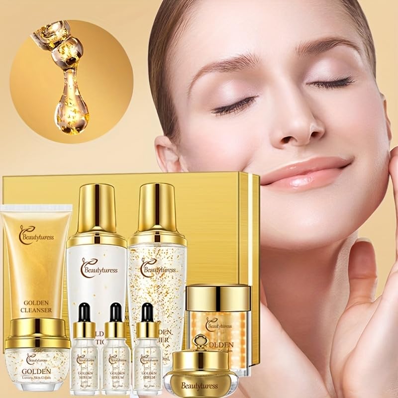Snail Mucin Facial Skincare Kit for Women, Suitable for All Skin Types - Deep Moisturizing & Nourishing with Collagen, Ideal Christmas Gift - Anti-aging Skin Care Set