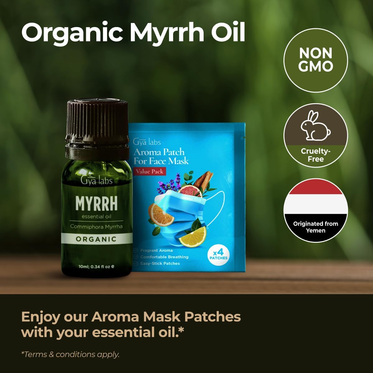 Gya Labs Organic Myrrh Essential Oil - 0.34 Fl Oz - for Skin, Hair, Diffuser, Aromatherapy, DIY Candle Making Scents