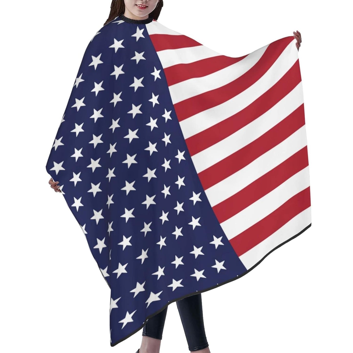 American Flag Barber Cape Hair Cutting Cape Patriotic USA Haircut Cape Hair Cape Apron Barber Supplies Salon Capes For Clients Men Women