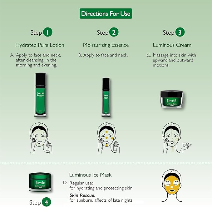 Moisturizing Facial Essence, Luxurious Herbal Hydrating Serum for Face & Neck, Enriched with Centella Asiatica, Ginseng & Osmanthus, 1 fl. oz