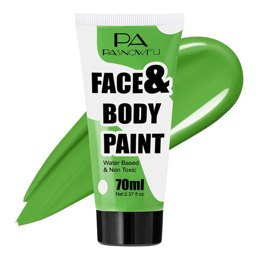Light Green Face Paint 70ml - Non-Toxic Washable Body Paint for Halloween Witch Makeup, Water-Based Highly Pigmented Face Body Paint for Halloween SFX Cosplay Makeup ,Costume Events,Party