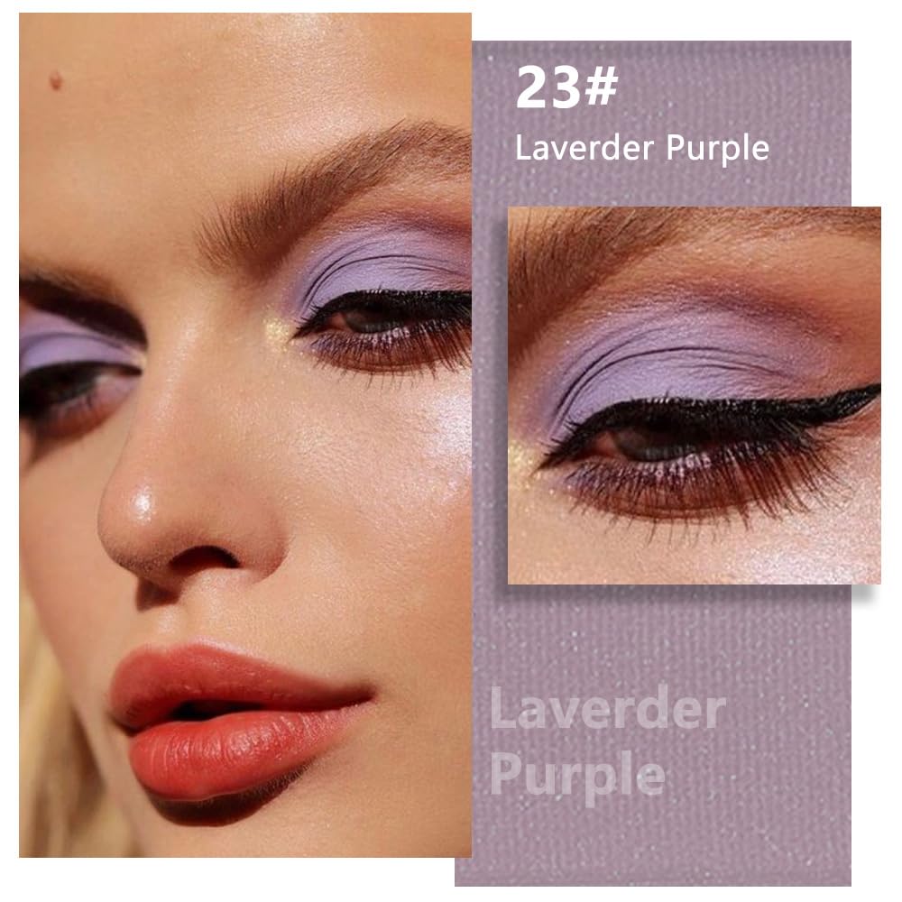 evpct Lavender Purple Matte Single Eye Shadow Palette Makeup for Older Women, Pale Lavender Natural Pressed Eyeshadow Palette for Eyes, High Pigment Longwear Mini Monochrome Eyeshadow Sombra Para Ojos