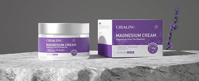 Magnesium Cream, Magnesium Lotion from The Dead Sea - Natural Ingredients - Made in USA - Use Day and Night, Lavender Magnesium Cream, 4 oz