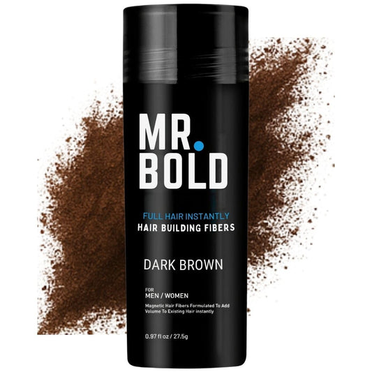 Hair Building Fibers 27.5g (Dark Brown) Hair Fibers for Thinning Hair for Men & Women – Conceals Fine Hair, Bald Spots, Hair Loss – Instantly Fuller Thicker Hair Look – Hair Concealer Powder