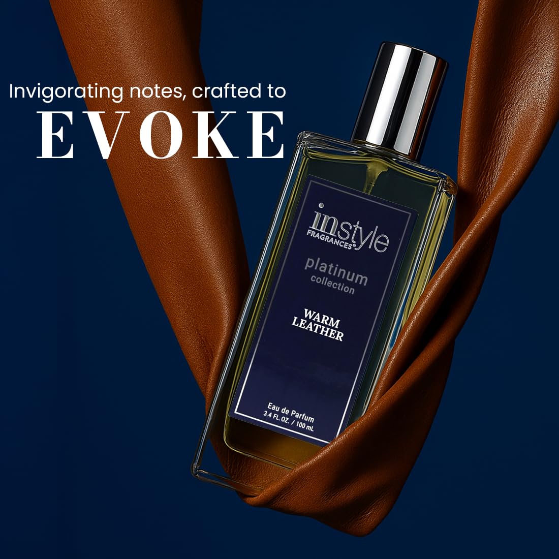 Instyle Fragrances Platinum Collection Warm Leather, Premium Unisex Eau de Parfum, CLEAN, Vegan, Paraben-Free, Never Tested on Animals, 3.4 Fluid Ounces