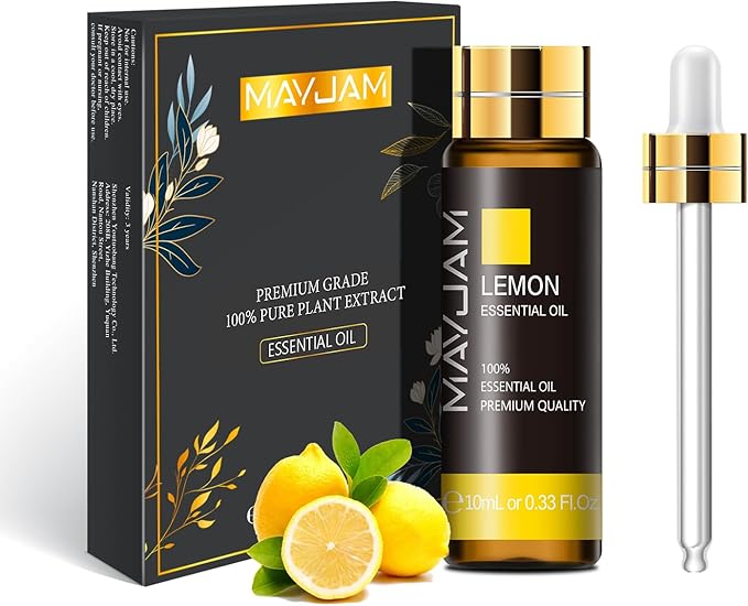 Lemon Essential Oil, MAYJAM 10ML/0.33FL.OZ Premium Lemon Oils for Soap Candle Making, Diffuser, Bedroom, Living Room, Office
