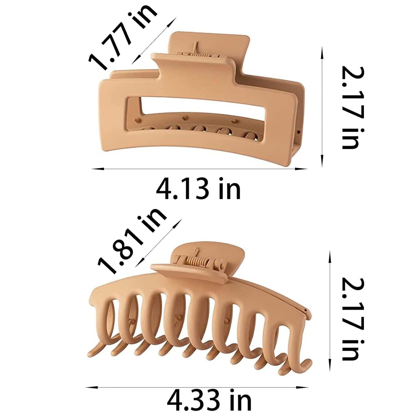 8 Pack Hair Claw Clips for Women Thin Thick Curly Hair,Strong Hold Non-Slip Clip,Neutral Matte French Claw&Shark Hair Clips (Multiple Colors)