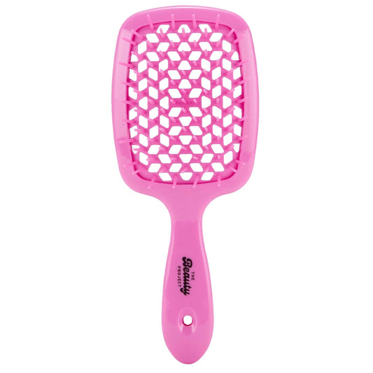 Detangling Brush for All Wet or Dry Hair Types - Pain-Free Brushing, Vented Hair Brush - Lightweight Handle with Extreme Flex to Contour to Scalp (Persian Pink)