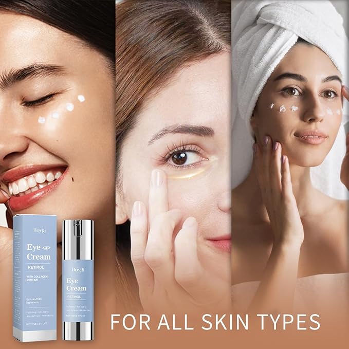 Retinol Eye Cream for Dark Circles & Wrinkles - Advanced Night Repair Treatment with Hyaluronic Acid & Vitamin E | Reduces Puffiness, Fine Lines & Eye Bags | Dermatologist Tested (15ml)