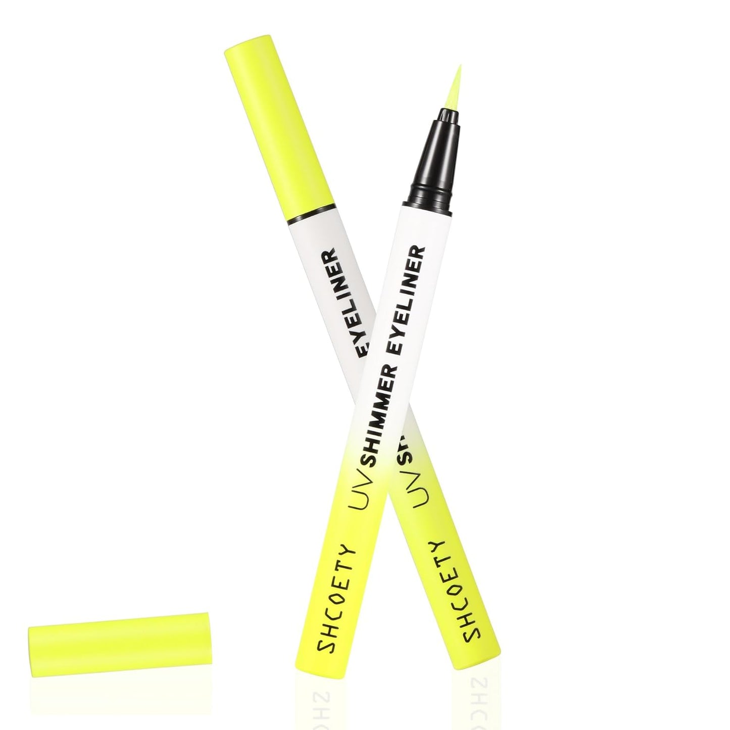 Metallic Neon Liquid Eyeliner, Glitter Neon Colored Eyeliners Pen, High Pigmented, Waterproof Smudge-Proof and Long-Lasting Metallic Eye Makeup for Halloween Christmas,Shimmer Yellow