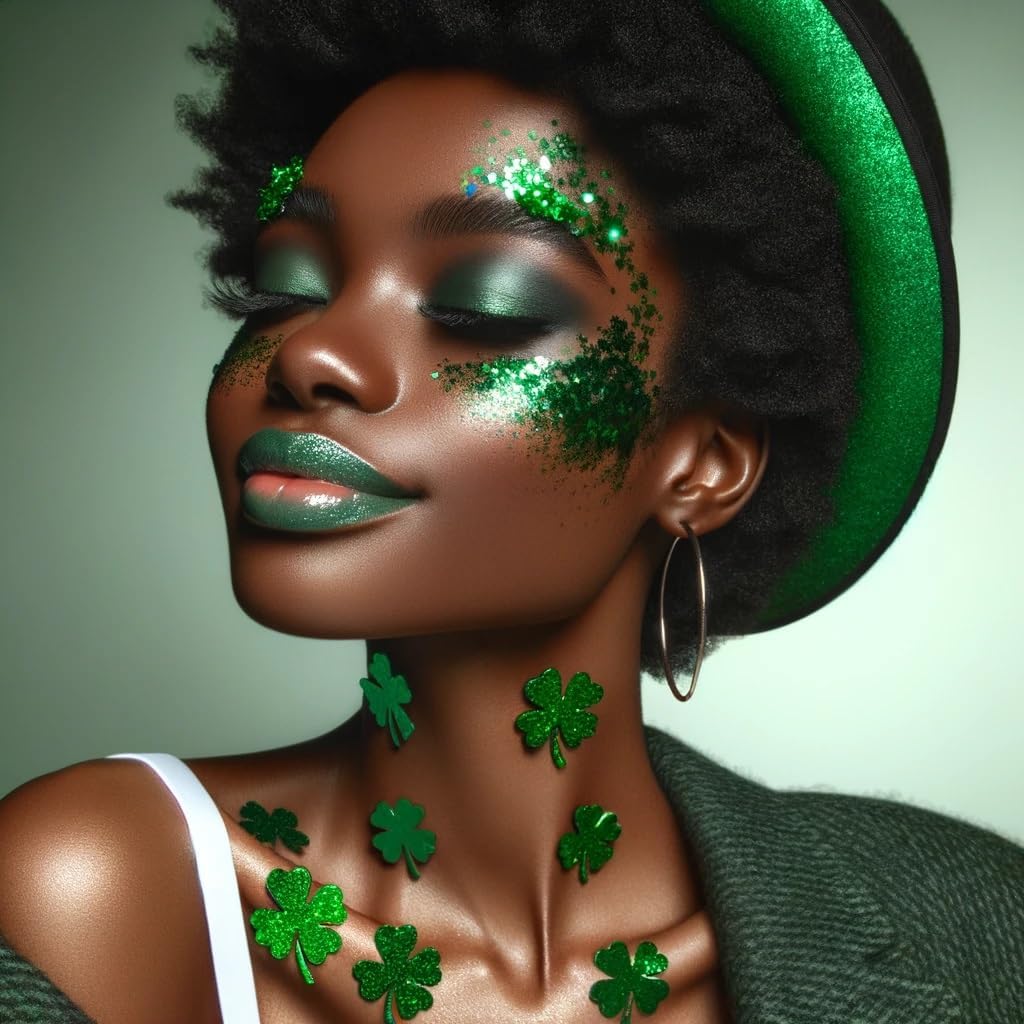 St Patricks Day Accessories Green Face Glitter Gel,St Patrick's Day Outfit for Women,Hair Glitter Green Face Paint Singer Concerts Festival Body Glitter,Sequins Face Glitter Makeup,50 ML