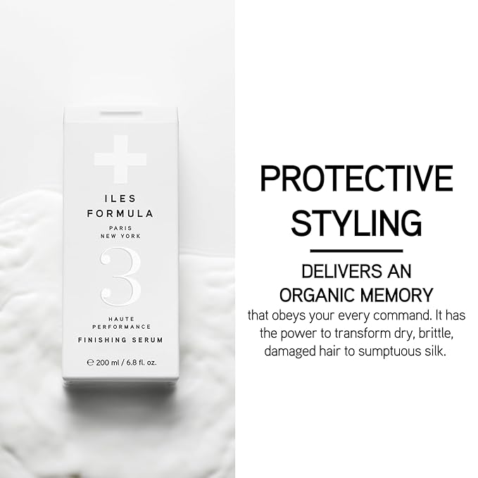ILES FORMULA Haute Performance Finishing Serum – Style & Smooth Without Weighting Hair Down, Protects Hair from Heat, Humidity, UV Rays + Color Fade - 6.8 Fl Oz (200 ML)
