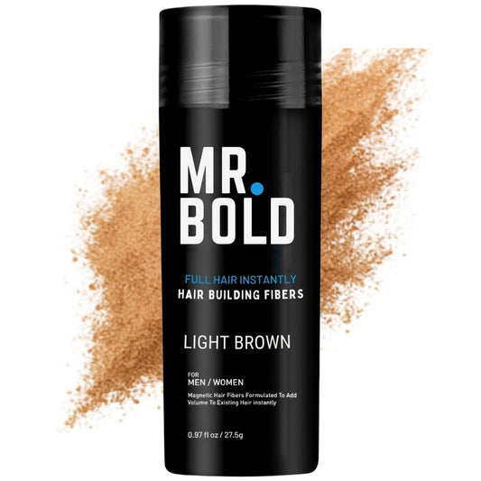 Hair Building Fibers 27.5g (Light Brown) Hair Fibers for Thinning Hair for Men & Women – Conceals Fine Hair, Bald Spots, Hair Loss – Instantly Fuller Thicker Hair Look – Hair Concealer Powder