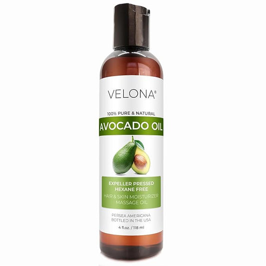 velona Avocado Oil 4 Fl Oz | 100% Pure and Natural Carrier Oil | Expeller-Pressed | Hair, Body and Skin Care | Use Today - Enjoy Results