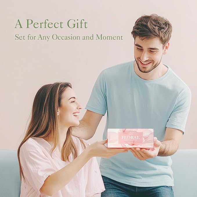 Floral Essential Oils Set | Top 6 Aromatherapy Oils Gift Set, Home Fragrance for Diffusers, Candle Making Scents - Lilac, Lavender, Chamomile, Jasmine, Rose, Gardenia for Relaxation, Stress Relief