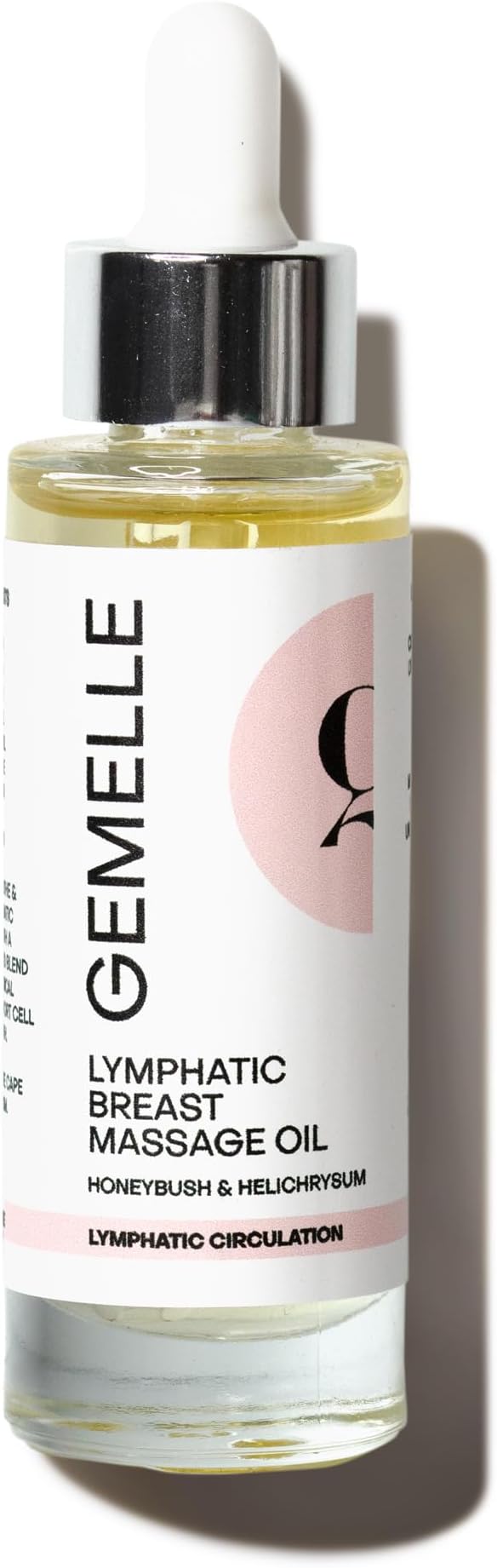 GEMELLE Lymphatic Breast Massage Oil | 2024 Product of The Year | Lymphatic Circulation, Beauty, Wellness | Honeybush & Helichrysum | Paraben-Free, Clean Beauty, Luxury Natural Skin Care 30ml