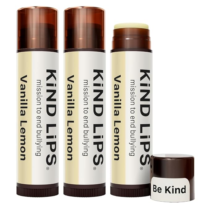 Vanilla Lemon Lip Balm 3-Pack – Organic Natural Chapstick Alternative for Dry Lips – Jojoba Oil Formula – Gluten & Grain Free – Clean Lip Moisturizer – Kind Lips Small Business USA Made