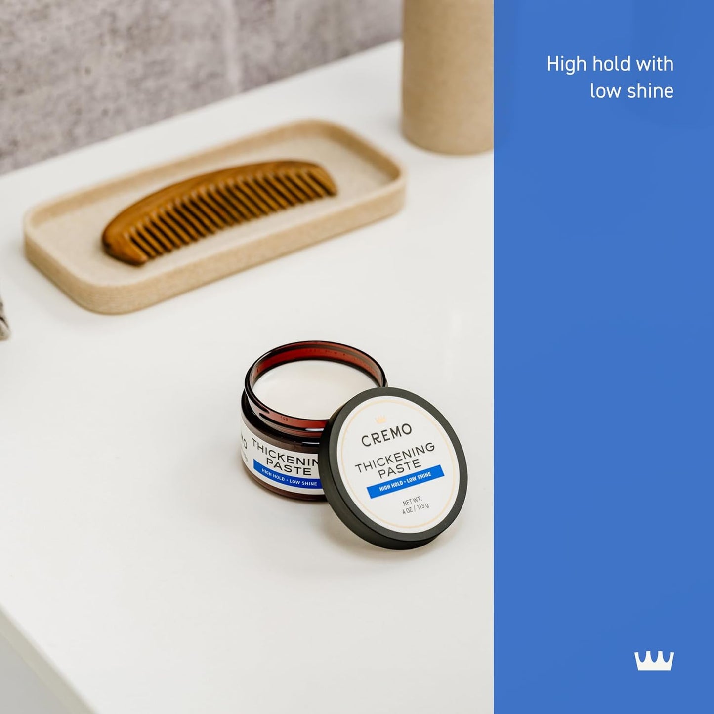 Cremo Hair Thickening Paste for Men - Premium Barber Grade Thickening Paste, High Hold and Low Shine, Hair Styling 4 Oz