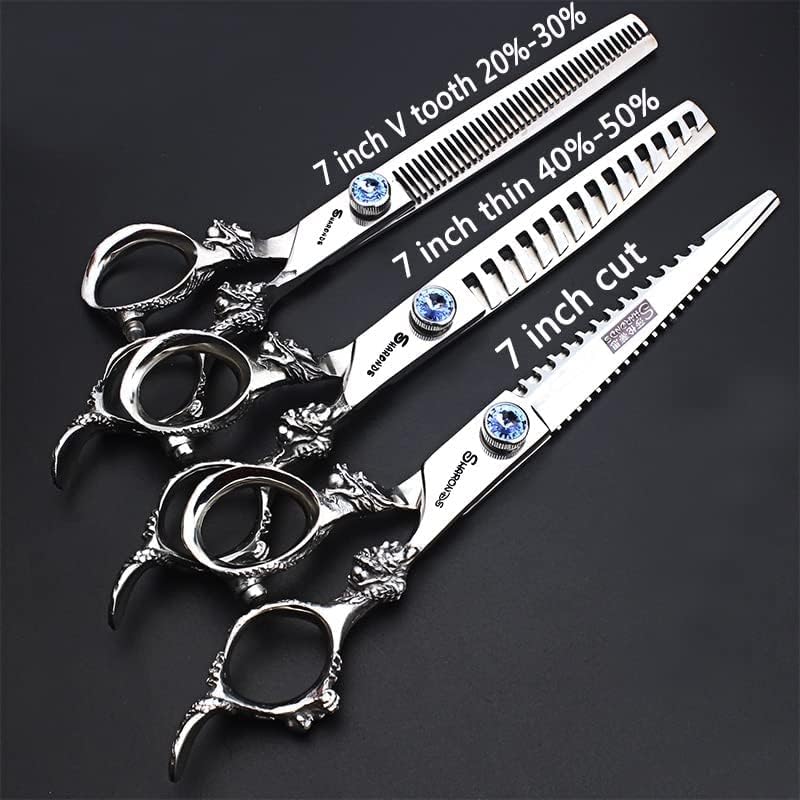 Professional Japanese Hairdressing Scissors Set - Slim Design, 7 Inch, 3 Pieces (Men & Women)