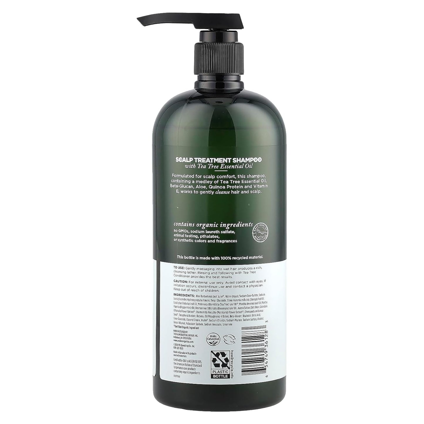 Avalon Organics Scalp Treatment Tea Tree Shampoo, Encourages Scalp Well-Being and Leaves Hair Soft, 32 Fluid Ounces