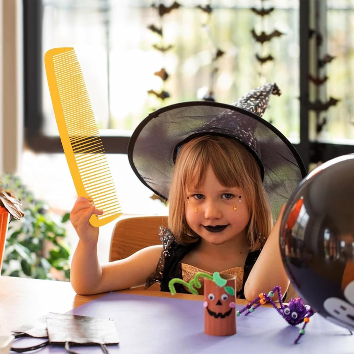 Party Carnival Giant Comb - Giant Wide Comb for Halloween & Carnival,Oversized Prank Hair Styling Tool（Red）