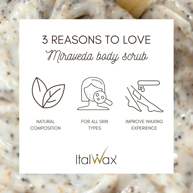 Miraveda by Italwax Tropic Scrub - 500ml / 16.9fl.oz – With exfoliating coconut shell particles – Ideal for the whole body
