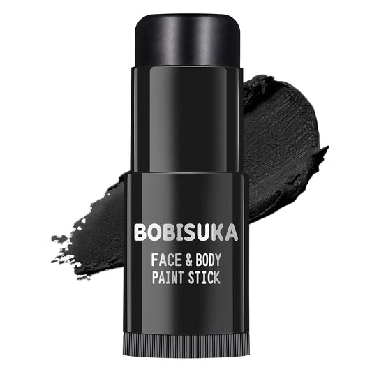 BOBISUKA Black Face Body Paint Stick, Eye Black Sticks for Sports Baseball Softball Football, Waterproof Eyeblack Painting Kit for Halloween Skeleton Skull SFX Cosplay Special Effects Costume Makeup