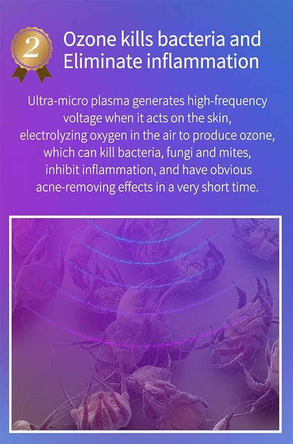 Plasma Facial Device, Ozone Skin Care Machine, Face Massager for Acne Treatment, Brightening, Anti-Wrinkle