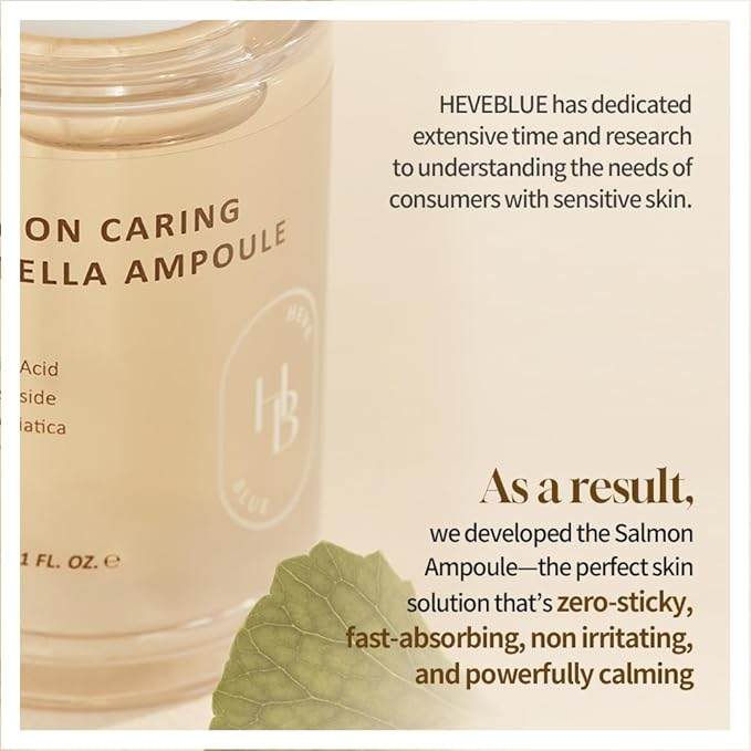 Salmon Caring Centella Ampoule - Salmon PDRN, Salmon Egg Extract, Centella, Madecassoside, Calming, Soothing, Restore and Rejuvenate, Sensitive Skin, Korean Skincare