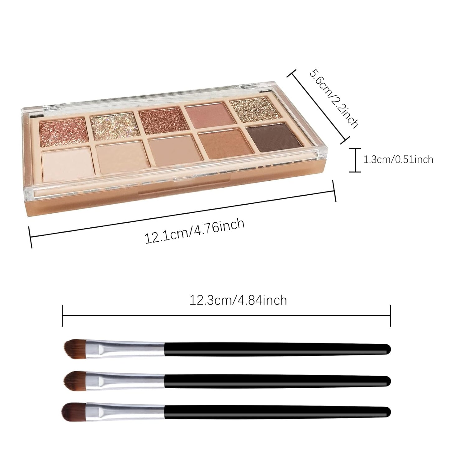 KYDA 10 Colors Netural Eyeshadow Palette, High Pigmented Shimmer Netural Nude Eyeshadow, Ultra-fine Matte Netural Eyes Colors, Warm Tone Brown Eye Shadow Makeup