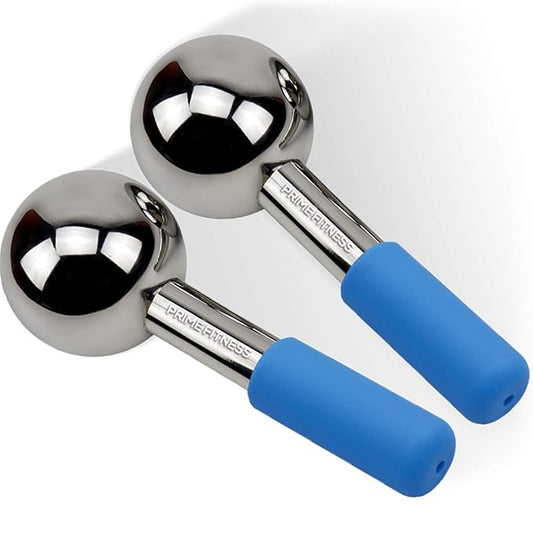 Ice Globes for Facials | Unbreakable Steel Cooling Roller | Cryo Sticks for Face | Massager for Face Neck & Eyes | Skin Care for Dark Circles, Puffiness, Wrinkles, Collagen Production (BLUE)