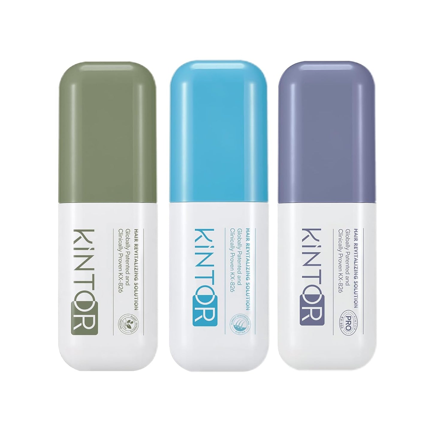 KINTOR 0.5% 0.9% KX-826 Hair Regrowth Spray,Reduce Fuller-looking Healthier Hair,Oil Control, Hair Care Products Group for Men&Women,3 Bottles, Basic,Plant-Based,Pro