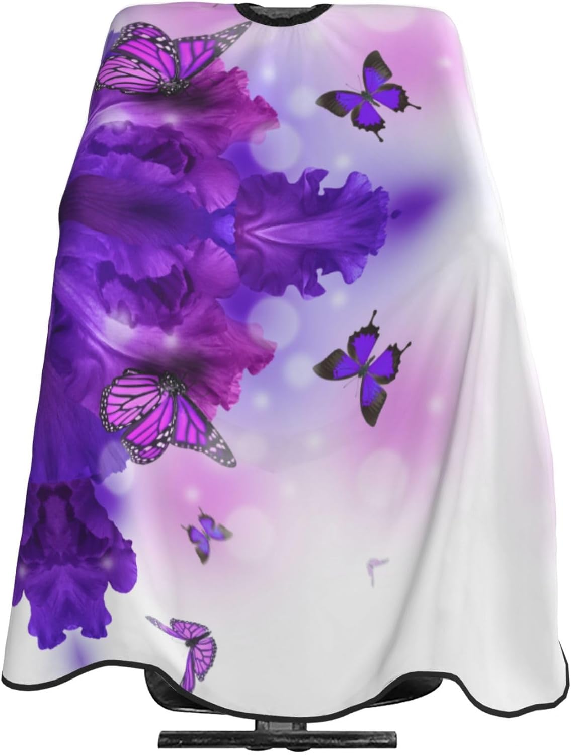 Professional Salon Cape Butterfly Purple Flowers Dyeing Salon Apron Lightweight Hair Styling Cape Haircut Gown Haircut Tools, 55x66 Inch