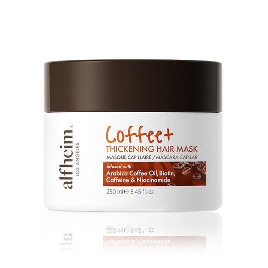 ALFHEIM Coffee+ Thickening Hair Mask for Fine, Weak & Thinning Hair with Caffeine, Biotin & Arabica Coffee Oil – Deep Repair, Strengthening & Volumizing Treatment – Sulfate-Free – 8.45 oz / 250 ml
