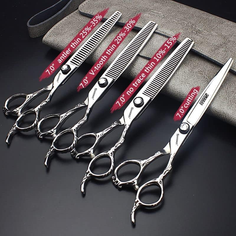 Hairdressing Salon Hairdressers Scissors 6/6.5/7/8 Inch Hair Clippers, Hairstyling Tools And Scissors (7 inch 4PC)