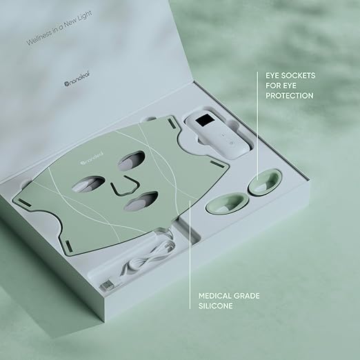 Nanoleaf LED Light Therapy Face Mask - Red Light Therapy, Blue Light Therapy Mask, Infrared, Portable Skincare Tool, Reduce Wrinkles Mask, Reduce Acne Device, Other Skin Concerns