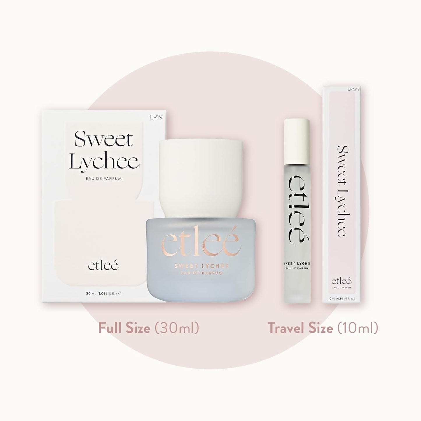 Sweet Lychee Eau de Parfum 0.34oz, Fruity Floral Long Lasting Perfume With Vanilla, Apple, Lemon, Amber, Musk, Rose & Jasmine, Layerable Luxury Fragrance for Women & Men for Everyday Wear