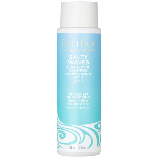 Pacifica Salty Waves Texturizing Shampoo - Beachy Textured, Messy Look, Hair Styles - Moisturizing Hair Care w/ Vitamin B & E - Banana Scent Clean Beauty Vegan & Cruelty-Free Dermatologist Tested