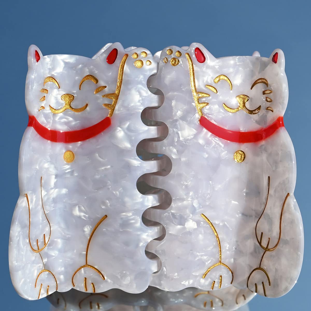 Lucky Cat Hair Clips,Cellulose Acetate Hair Clips,Small Claw Clips for Girl,Hair Accessories