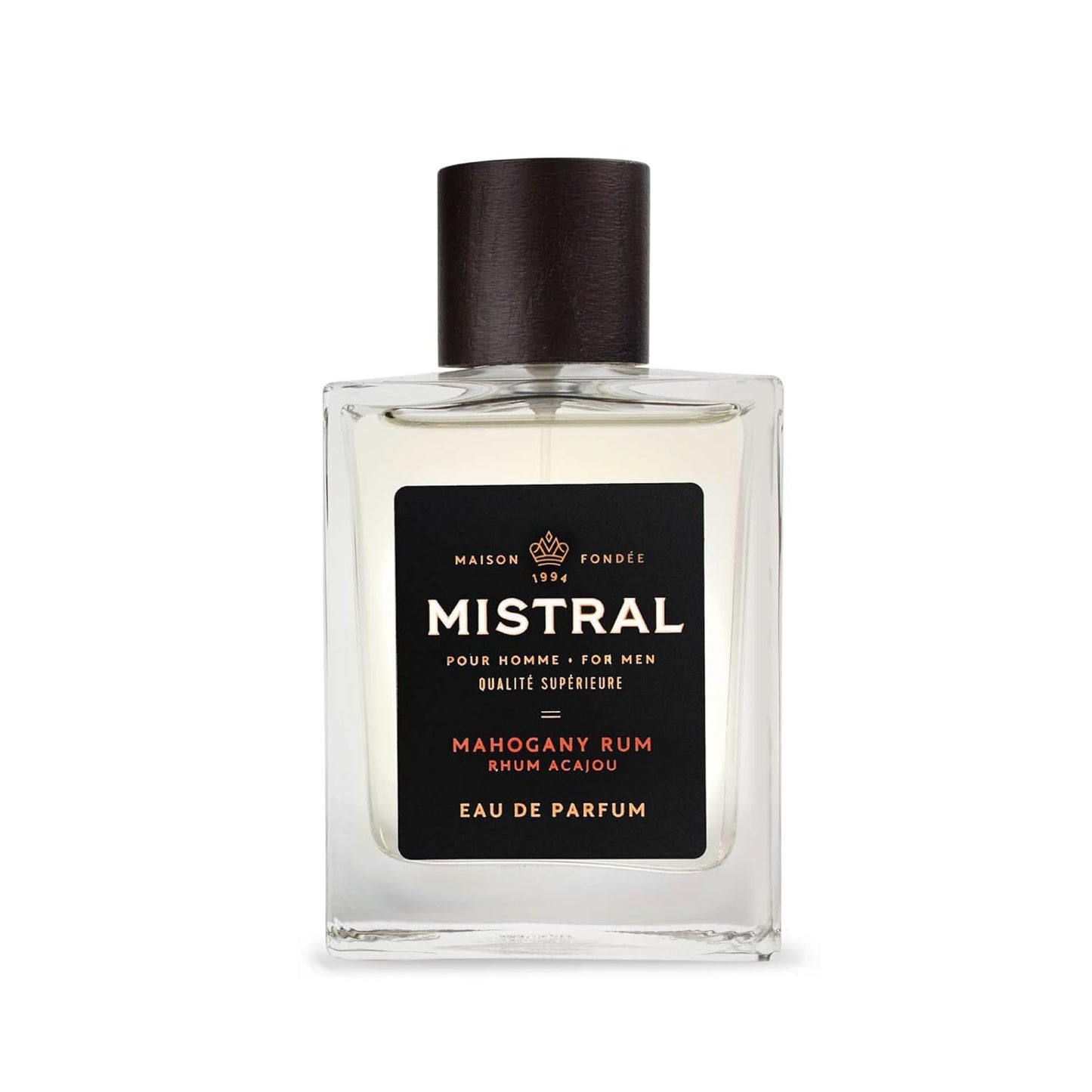 Mistral Men’s Cologne – Mahogany Rum Eau de Parfum | Warm, Spicy & Earthy Masculine Fragrance with Patchouli, Amber & Cedarwood | Cruelty-Free & Long-Lasting Perfume for Men, Made in France - 3.4 Oz