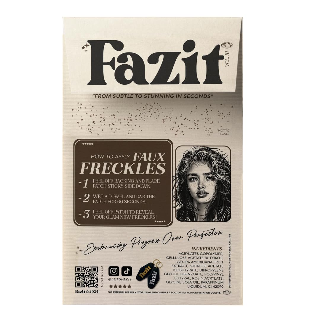 Fazit Makeup Patches - Face Makeup Patches - Beauty Face Makeup - Brown Fake Freckles - Waterproof Faux Freckles - Fazit Faux Freckle Patches - Temporary Face Freckles For Women - 6 count