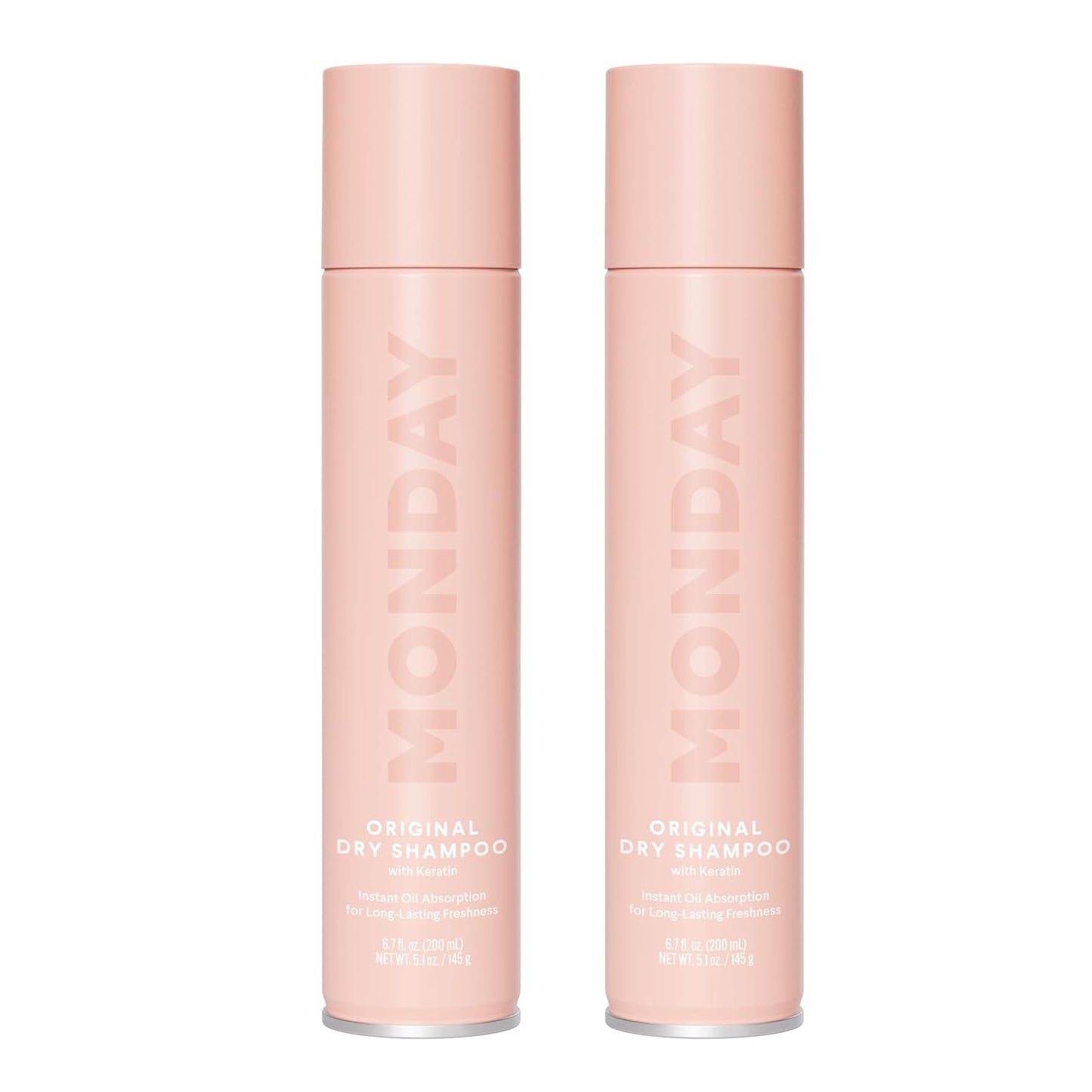 MONDAY HAIRCARE ORIGINAL Dry Shampoo with Keratin, oil-absorbing for All Hair Types 200 mL, Dual Pack
