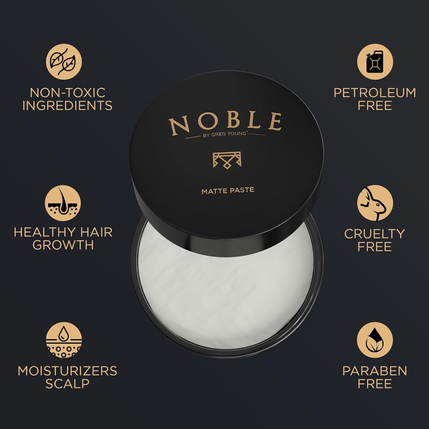 Strong Hold Matte Hair Paste | Flexible & Long-Lasting Sculpting Paste for All Hair Types and Styles | No Flakes | 3 oz